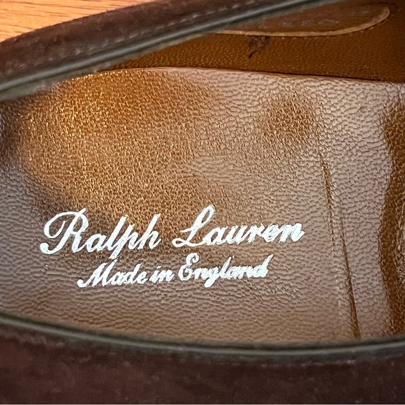 NWOT: Ralph Lauren Purple Label Edward Green Brown Suede Cap Toe Oxfords Sz 12.5 - Picture 2 of 15